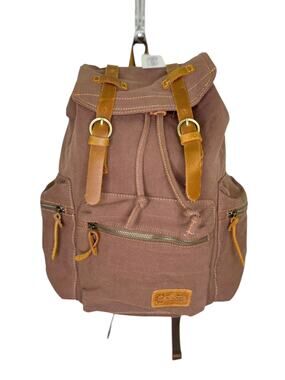 Gearonic Vintage Brown Canvas Leather Rucksack Hiking Travel Backpack NWT